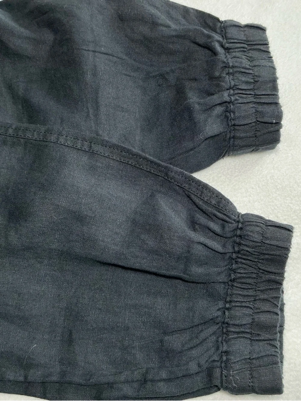 Nicole Miller linen Black ankle balloon Cargo beach Pants - Picture 12 of 12